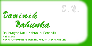 dominik mahunka business card